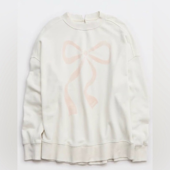 aerie Tops - Aerie Big Chill Crew Bow Sweatshirt